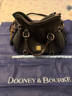Dooney & Bourke Brown Leather Shoulder Bag with Gold Hardware